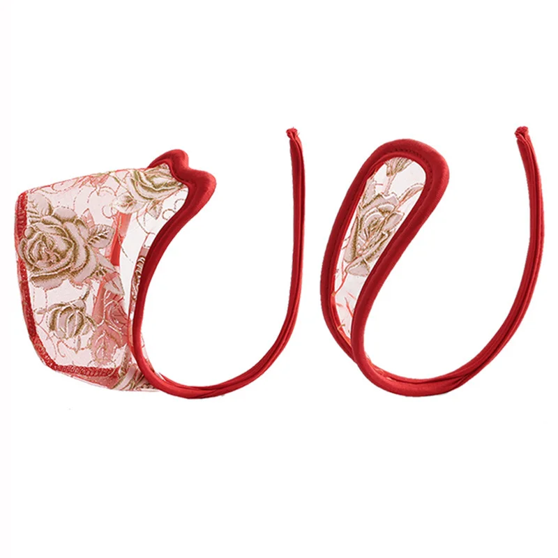 Nigikala 闺咪儿 Trousers Invisible C-Pants Sexy T-Thong Lace Transparent Couple Panties