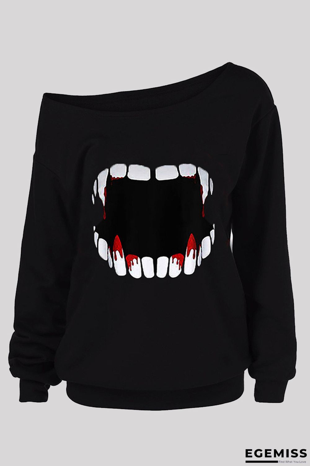 Red Fashion Casual Print Basic Oblique Collar Tops | EGEMISS