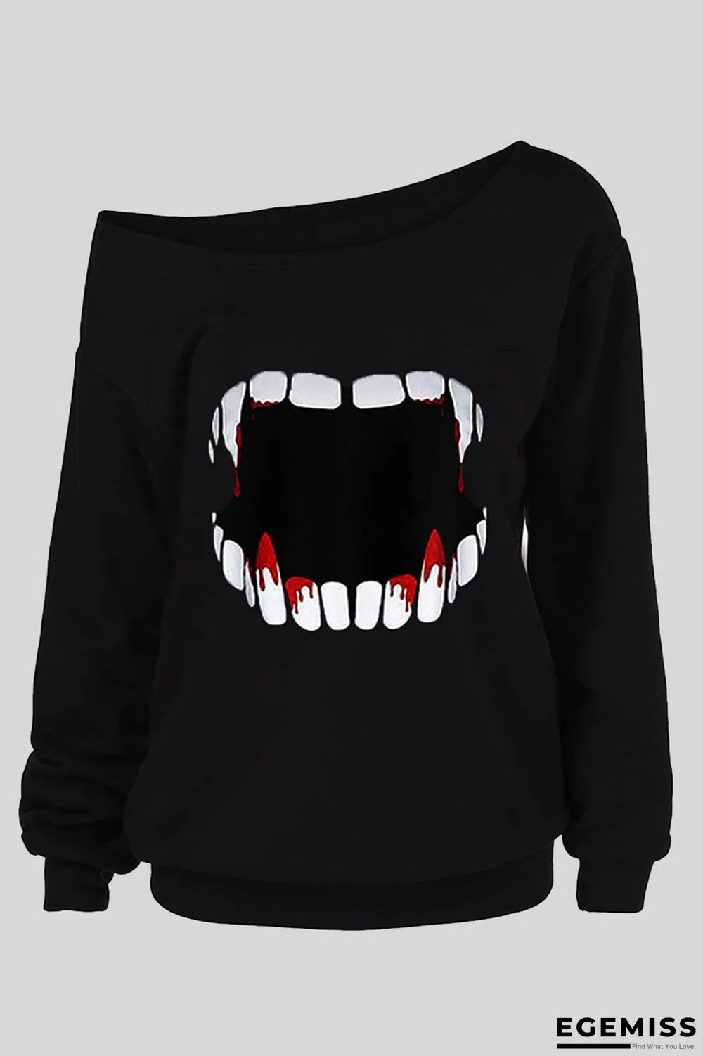 Red Fashion Casual Print Basic Oblique Collar Tops | EGEMISS