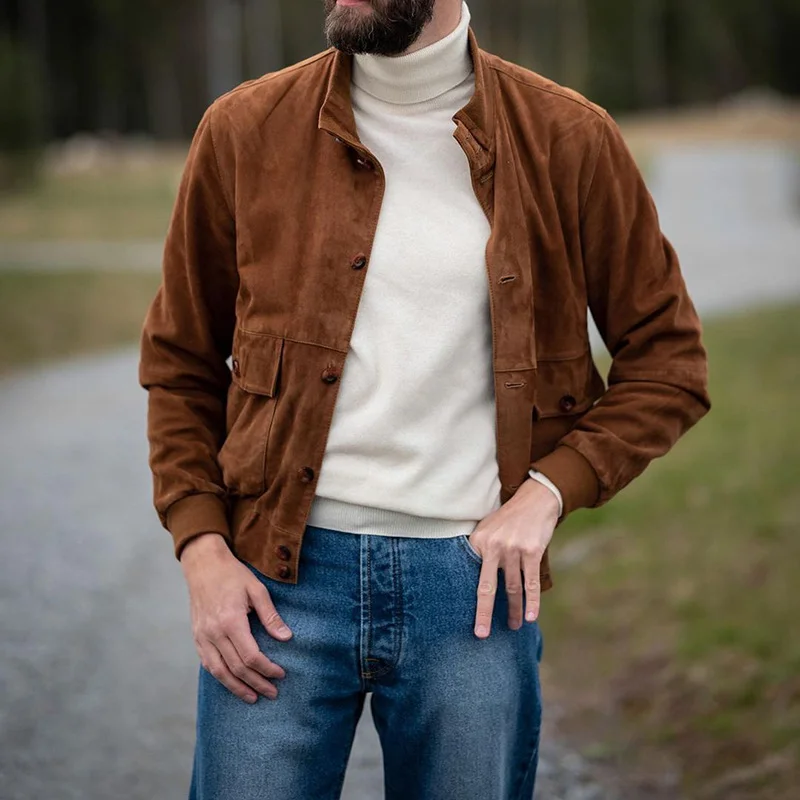 Pure color casual men's jacket