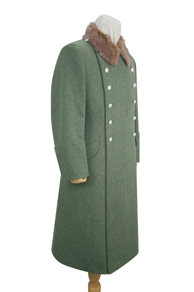   Elite German M1940 Waffen Elite Officer Fur Collar Wool Greatcoat German-Uniform