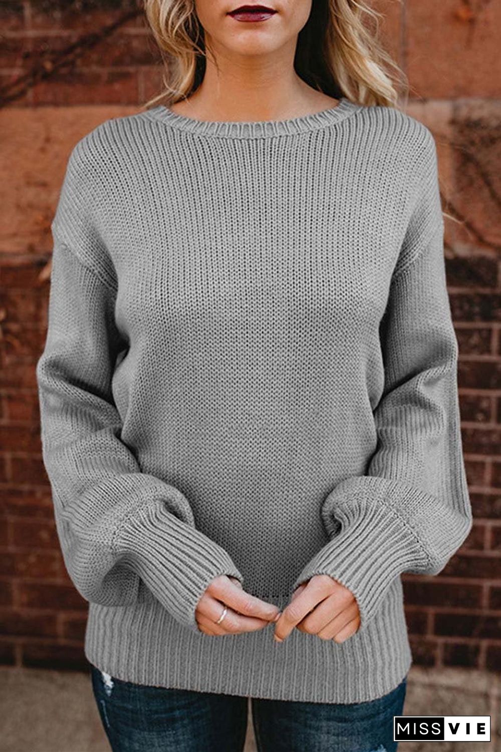 Comfy Backless Lace-Up Bandage Sweater