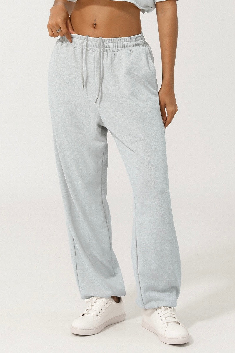 High Rise Drawstring Cuff Pant