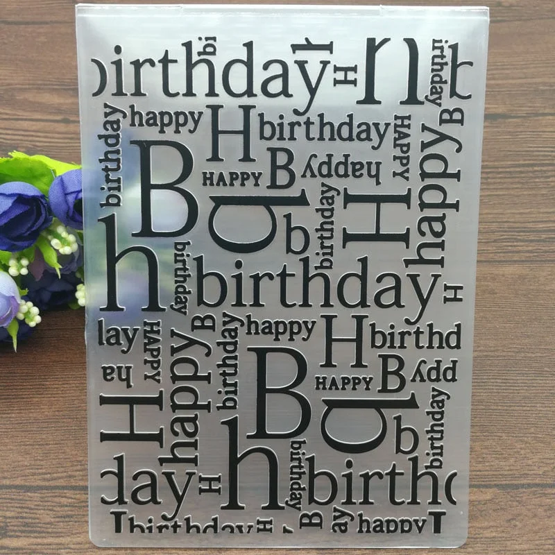 HAPPY BIRTHDAY Plastic Embossing Folders for DIY Scrapbooking Paper Craft/Card Making Decoration Supplies