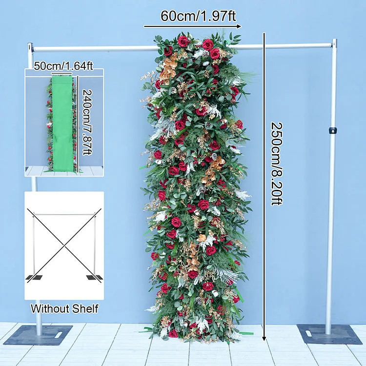 A8777 Christmas Flower Row Cloth Base Decor Wedding Backdrop Square Frame
