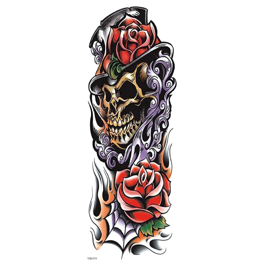 Large Arm Sleeve Tattoo Lion Tiger Wolf Rose Waterproof Temporary Tatoo Sticker Full Skull Totem Tatto