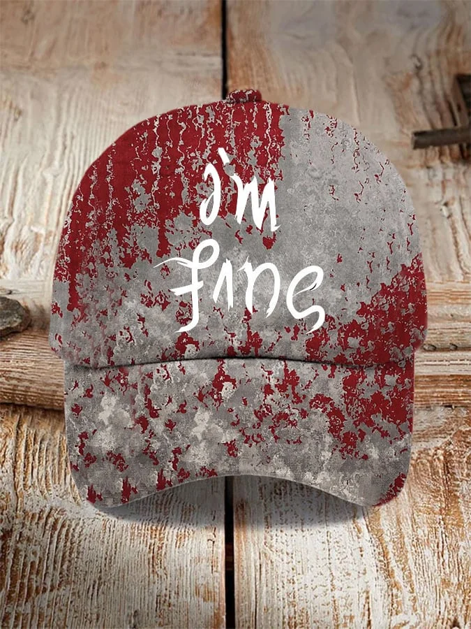 Unisex "I'm Fine Bloody Halloween" Printed Hat