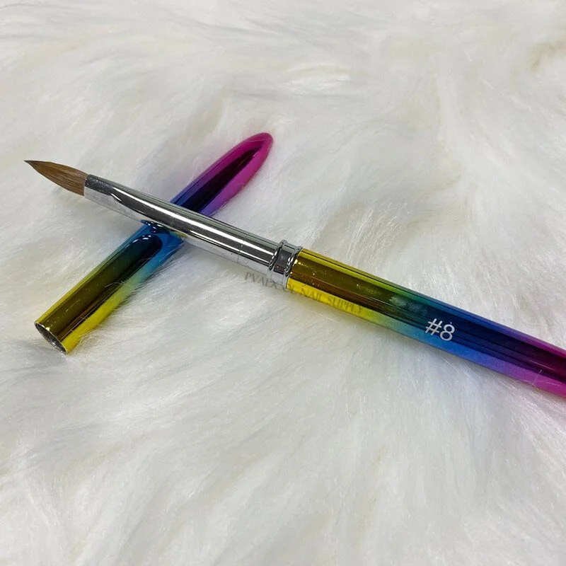 100% Pure Kolinsky Acrylic Oval Nail Brush Liquid Powder Nail Art Brush Choose Size-Nail Inspo