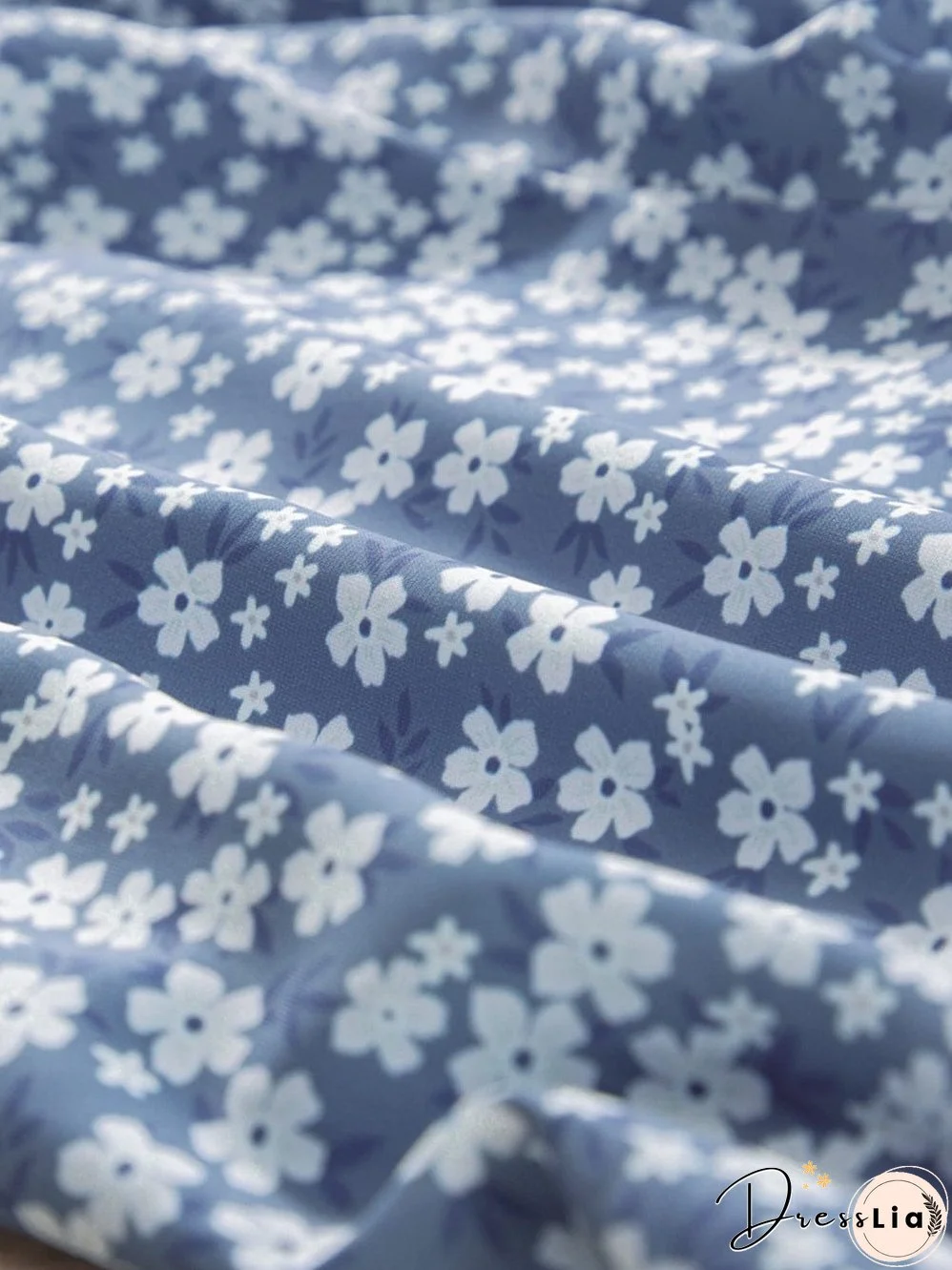 Blue Twilight Floral Dream Jumpsuit with Smocked Bodice and Delicate Straps