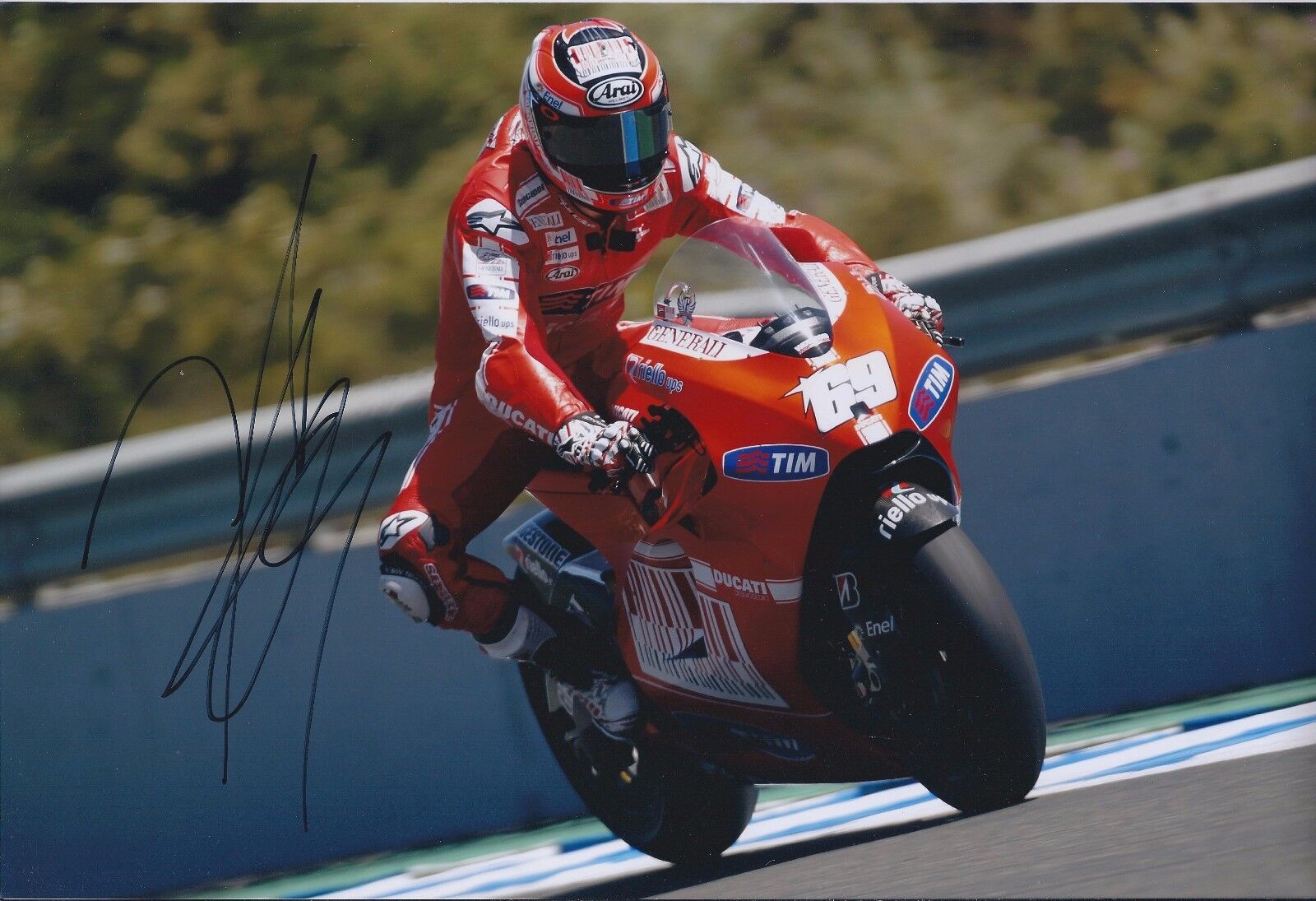 Genuine SIGNED Nicky Hayden Autograph on MotoGP Ducati 12x8 Photo Poster painting AFTAL COA