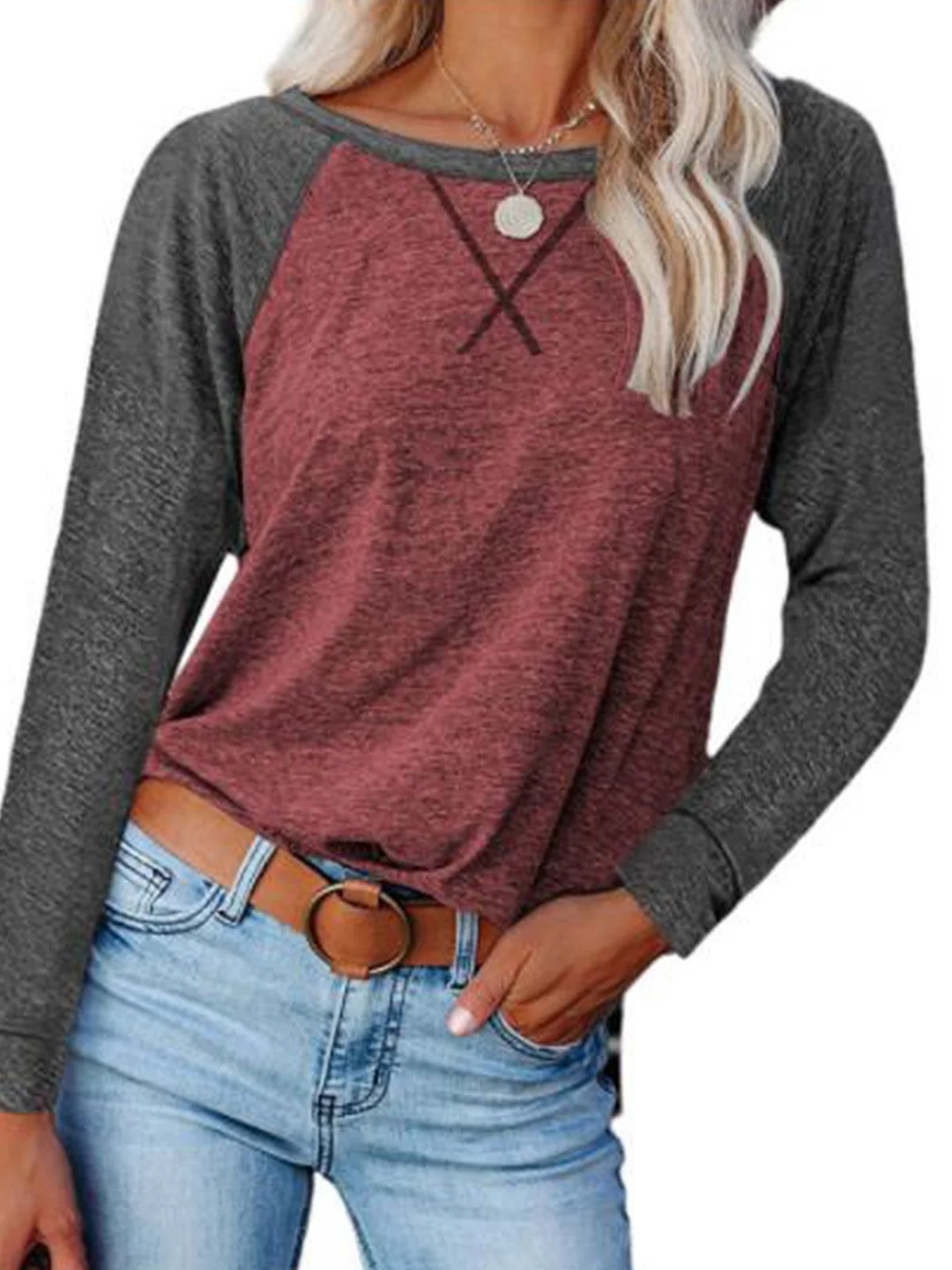Long Sleeve Round Neck Shirts & Tops