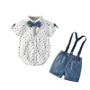Baby Boy With Bow Hat Gentleman Striped Bow Bodysuit 2 Pcs Set