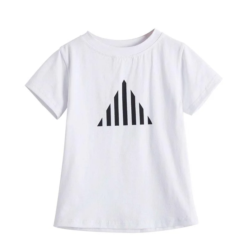 Black White Tees For Girl Boys T-shirts Short Sleeve Summer Clothes Cartoon Unicorn Unisex Tops Girl T shirts 3-8T Kids Clothing