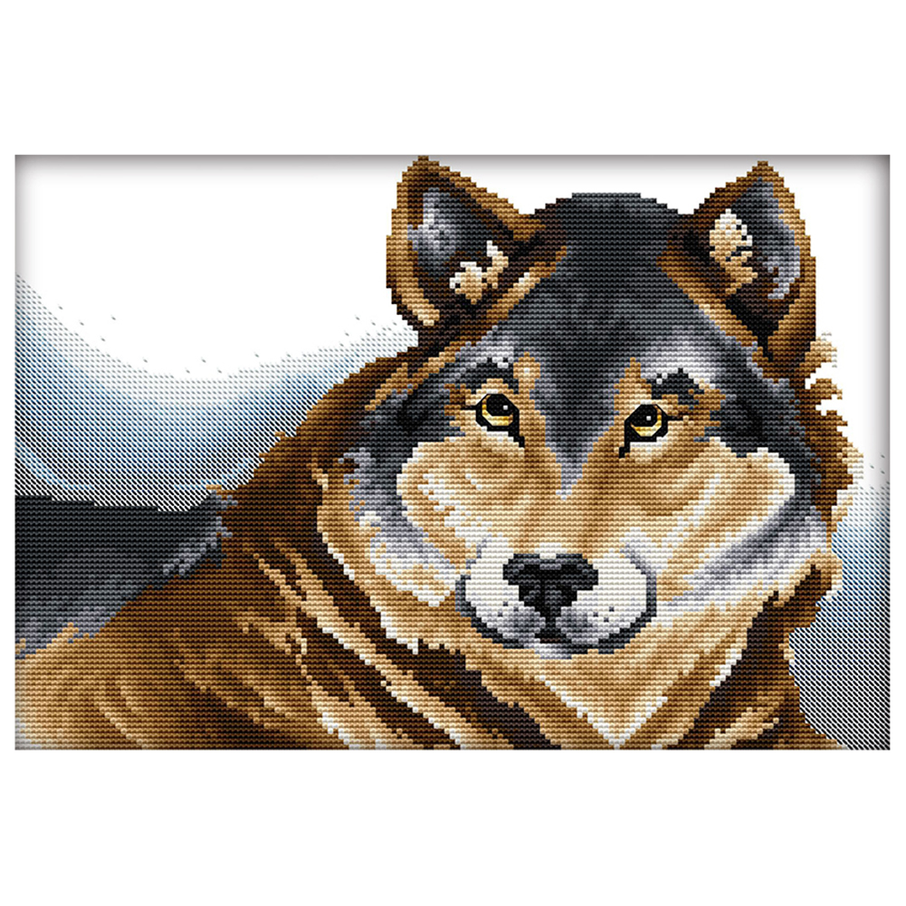 

GermanShepherd - 14CT Stamped Cross Stitch - 38*28CM, 501 Original