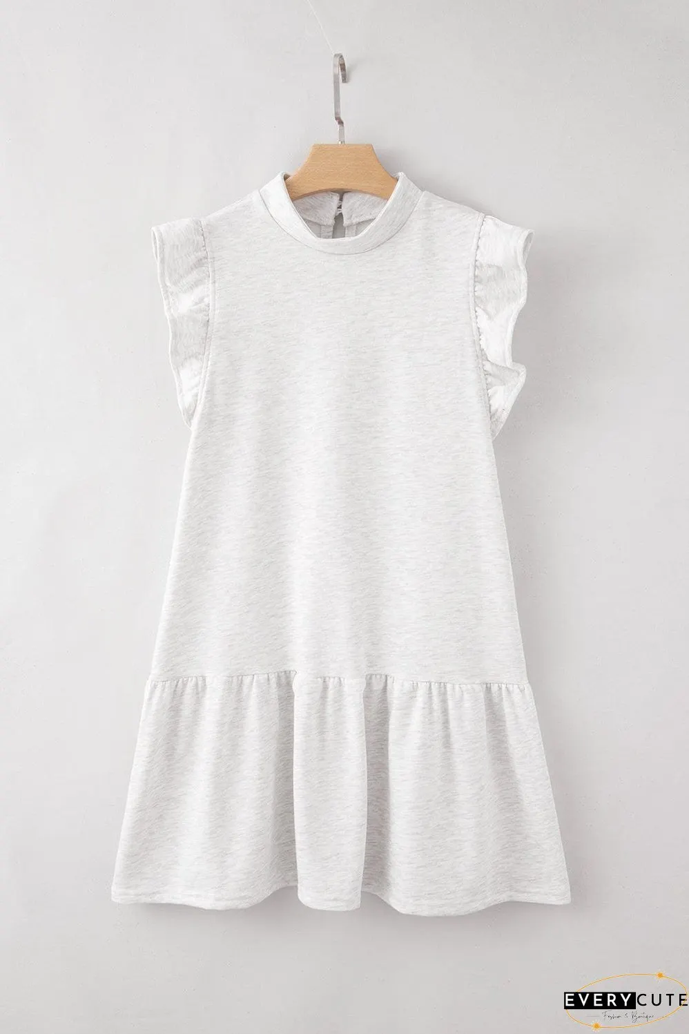 Sleeveless Ruffle Dress with Crew Neck