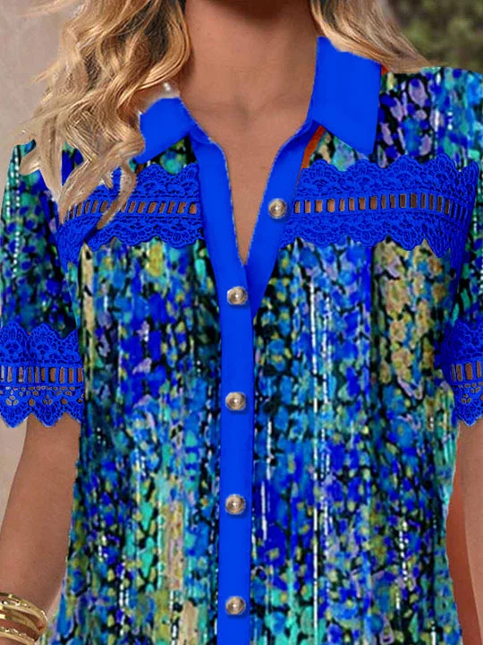 Women Half Sleeve V-neck Solid Color Dress