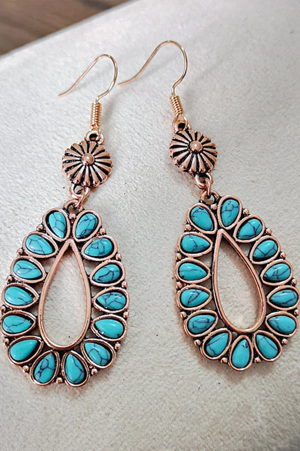 Vintage Copper and Turquoise Earrings