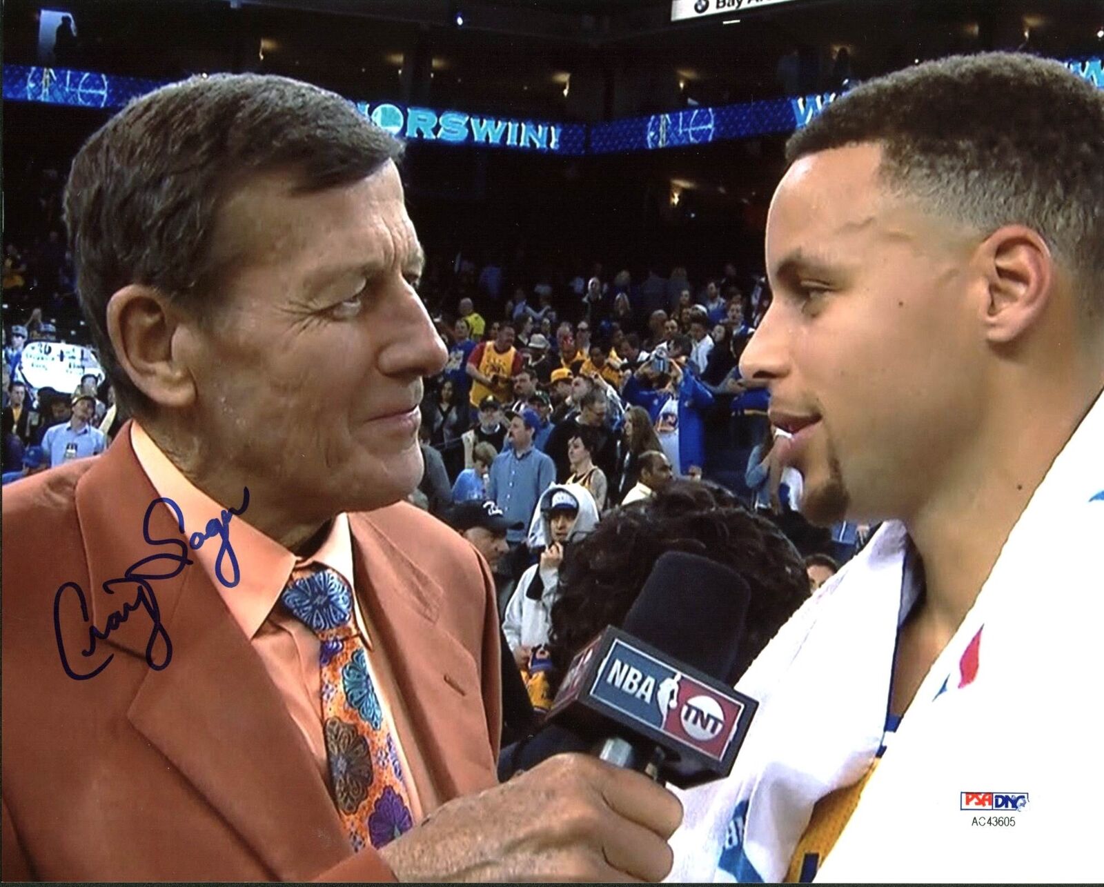 Craig Sager Sideline Reporter Signed 8X10 Photo Poster painting w/ Stephen Curry PSA/DNA AC43605