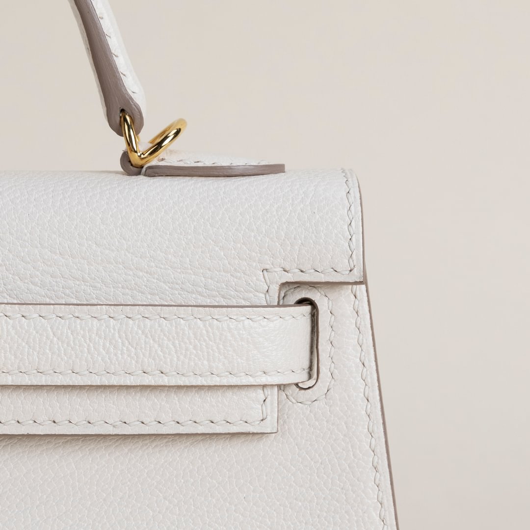 Mini Kelly II Chevre 10 Craie  GHW