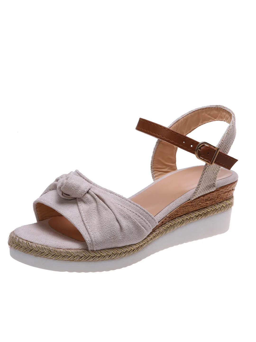 Breakj Platform Wedges Sandals For Women Roman Bow Knot Fashion Retro Comfy Casual Shoes Woman 2022 Open Toe Summer Hot Sale