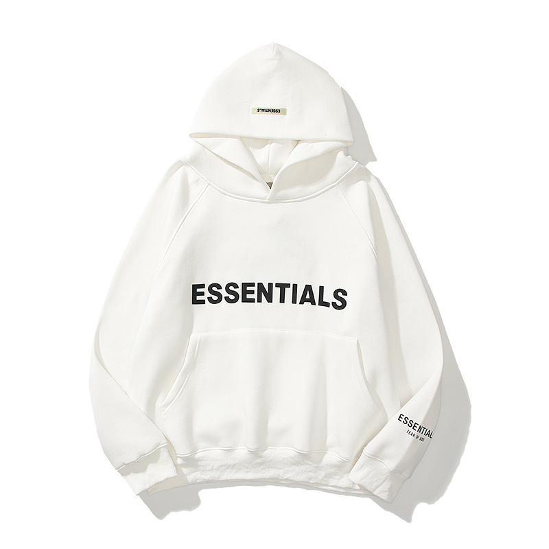 ESSENTIALS Three-dimensional Letters Oversize Hoodie Cardigan Sweater