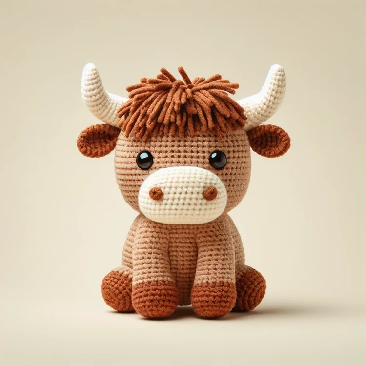 DIYarn - Baby Highland Cow Crochet Pattern For Beginner