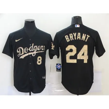 Youth Los Angeles Dodgers Front #8 Back #24 Kobe Bryant With KB Patch Black Cool Base Stitched MLB Jersey QGZ5