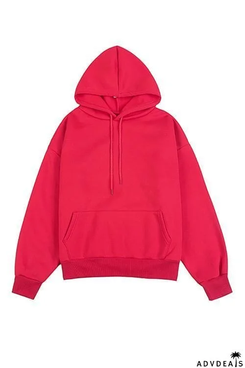 Pockets Drawstring Loose Hoodie