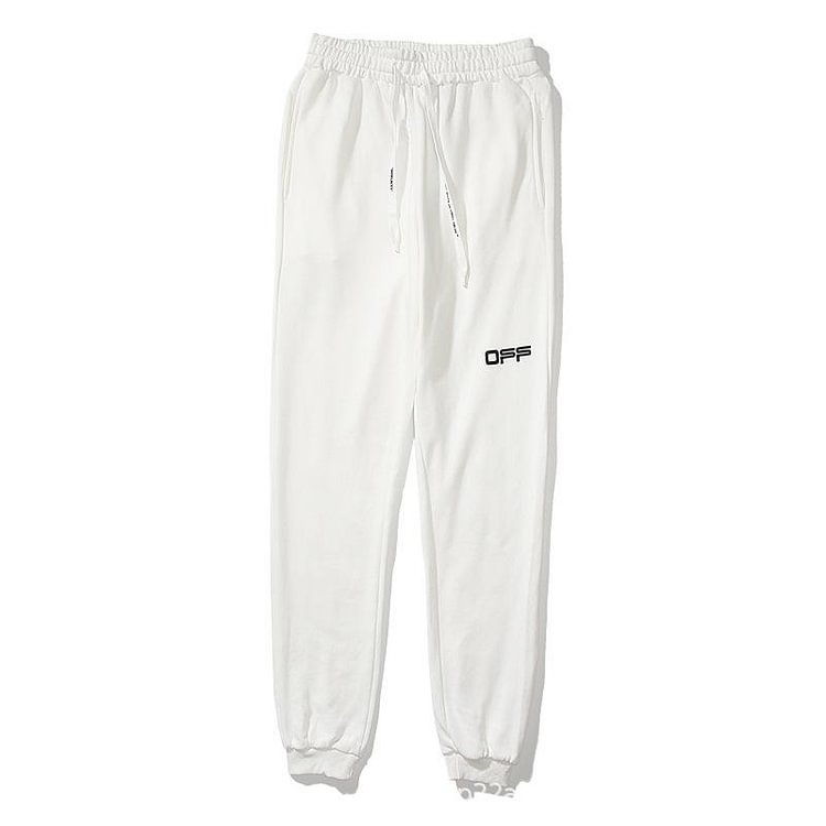 Off White Winter Pants Lettered Casual Cotton Trousers Ow Arrow