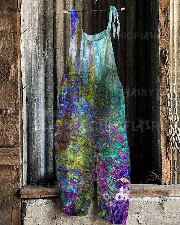 Women's  Floral Print Loose Casual Jumpsuit
