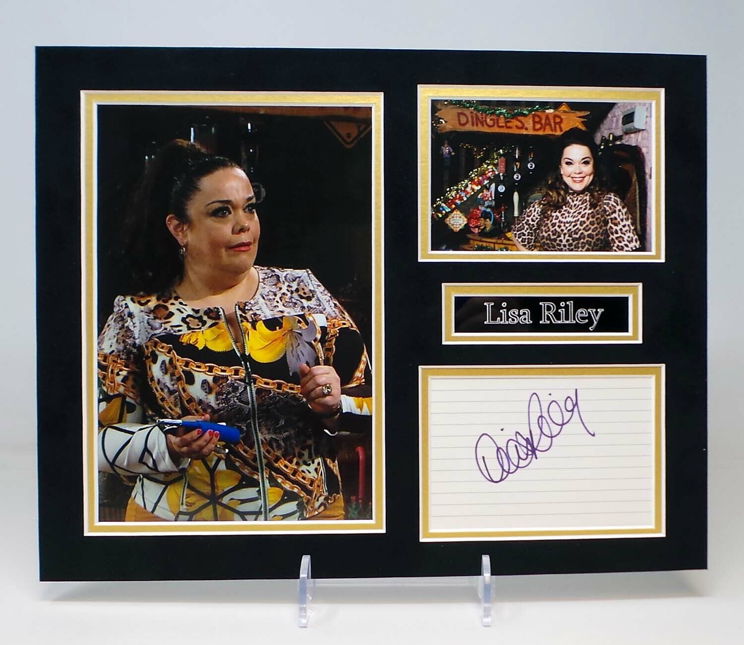 Lisa RILEY Mandy DINGLE Emmerdale Signed Mounted Photo Poster painting Display AFTAL RD COA