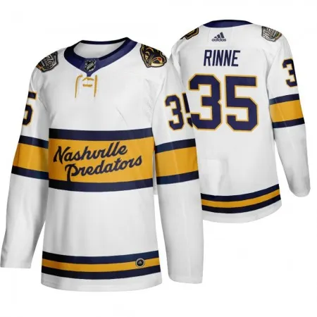 Men's  Nashville Predators #35 Pekka Rinne White Stitched NHL Jersey