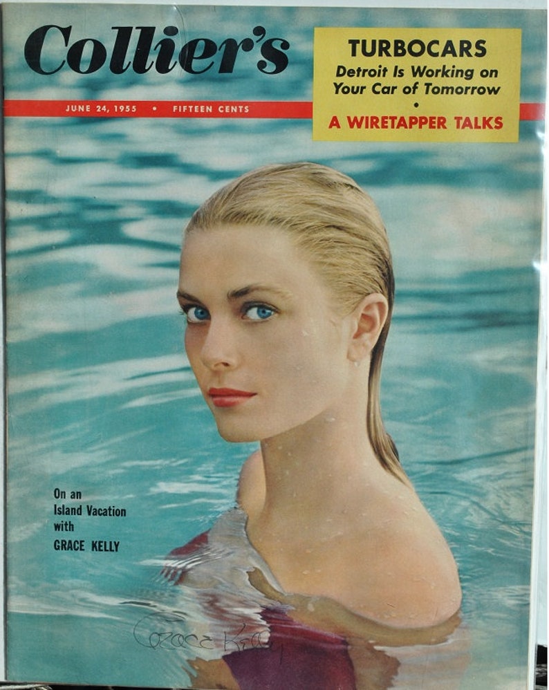 GRACE KELLY Signed COLLIERS Magazine June 24, 1955 Princess Grace The Swan Mogambo High Society To Catch A Thief wcoa