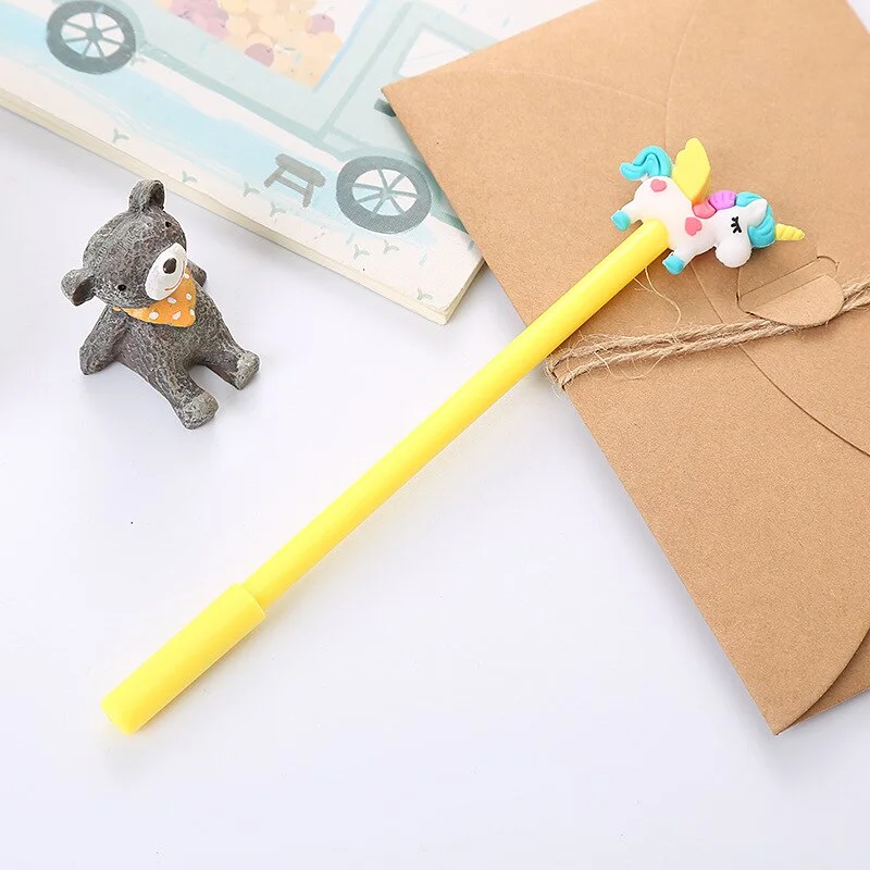 1 Piece Lytwtw's Gel Pens Korean Cartoon Creative Unicorn Neutral Pen Student Writing Office Stationery Black Signature Pen