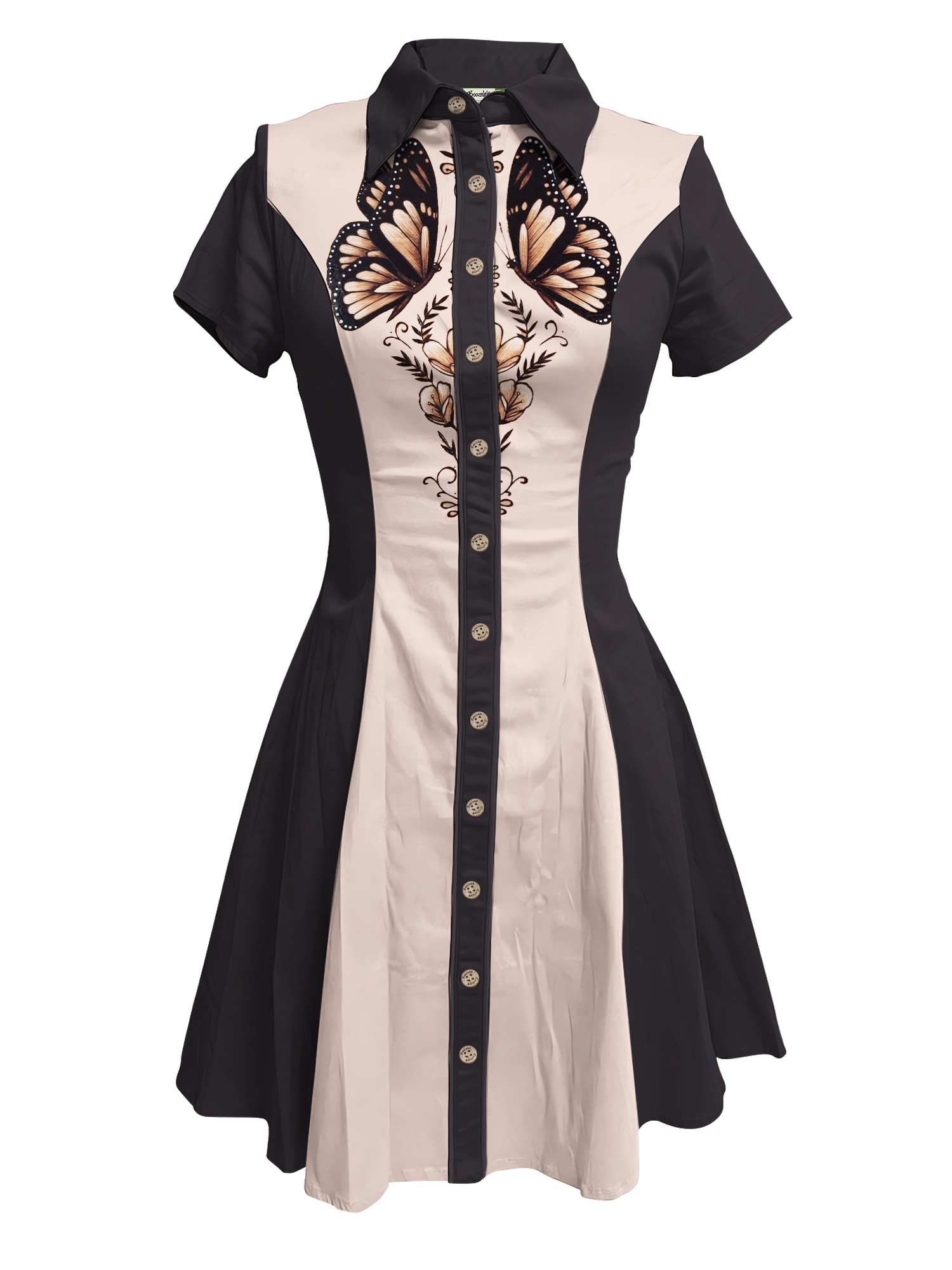 Butterfly And Floral - 100% Cotton Dress