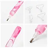 Resin Diamond Painting Point Drill Pen with 4 Various Tips Painting Arts 5D Point Drill Pen Diamonds Art Points Drills Pens for Nail Arts Rhinestone Decorations Cross-Stitch (Pink)