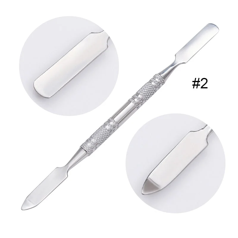 8 Style Colorful Cuticle Pusher Tweezer Nails Pusher Tools Cuticle Trimmer Dead Skin UV Gel Polish Stainless Steel Clean Tools-Nail Inspo