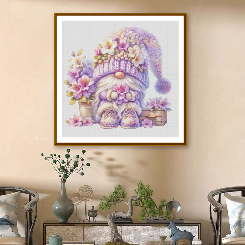 1set DIY Printed Cross Stitch Kit [ZZ5806-pink Dwarfs] Cross Stitch Kit Painting Fairy Cross Stitch
