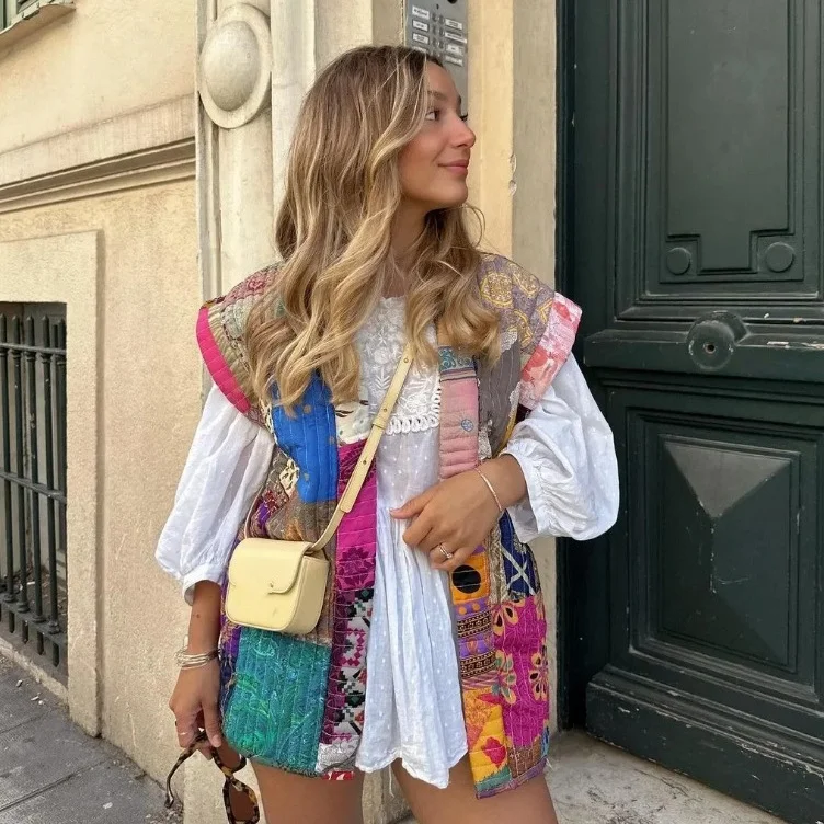 Nigikala Nigikala Women's Clothing Explosion Sleeveless Print Cotton Vest