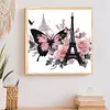 Tour Eiffel papillon - peinture diamant de forme sp&eacute;ciale - 30*30cm