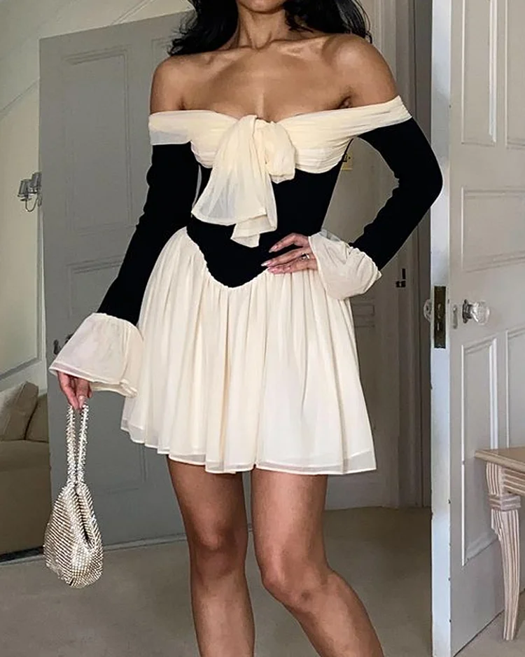 One shoulder strappy solid color mini dress