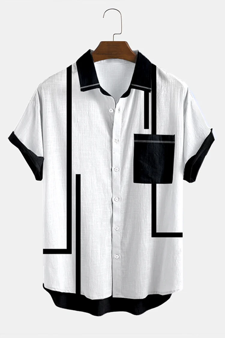 Black And White Geometric Fashion Shirt