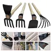 Mini Hoe and Cultivator with Wooden Handle Dual-purpose Hoe Garden Rake Tool