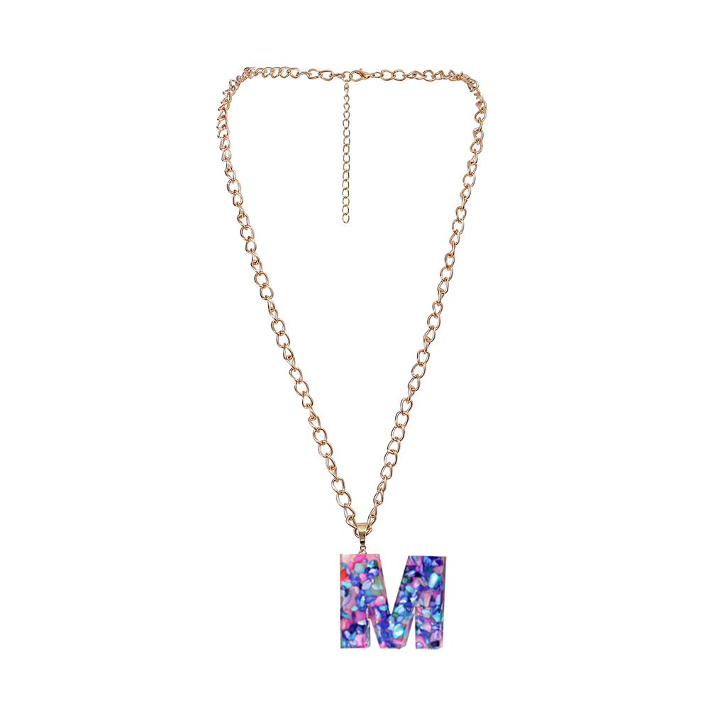

26 Letter Charm Necklace A-Z Alphabet Pendant Hip Hop Sweater Chain Jewelry, 501 Original