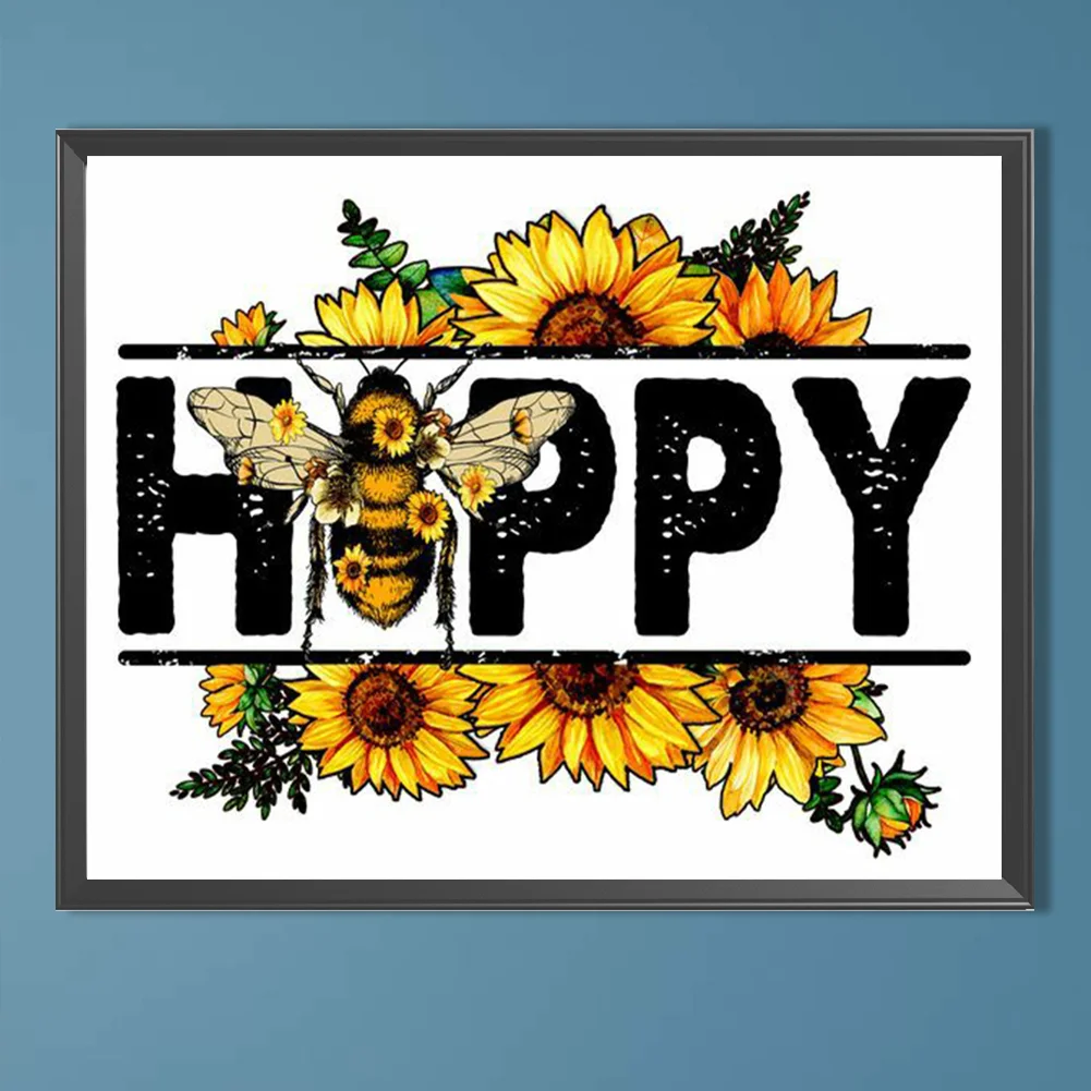 Full Round Diamond Painting 50*40cm - Bee Calligraphy And Painting