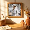 White Dressed Beauty Partial Drill Diamond Painting Kit 30x30cm