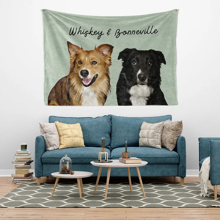 Custom Tapestry from your favorite photo, Custom Wall Decor Tapestry Art for Pet Memorial, Wedding Party Backdrop, 21 Color Option [personalized name blankets][custom name blankets]