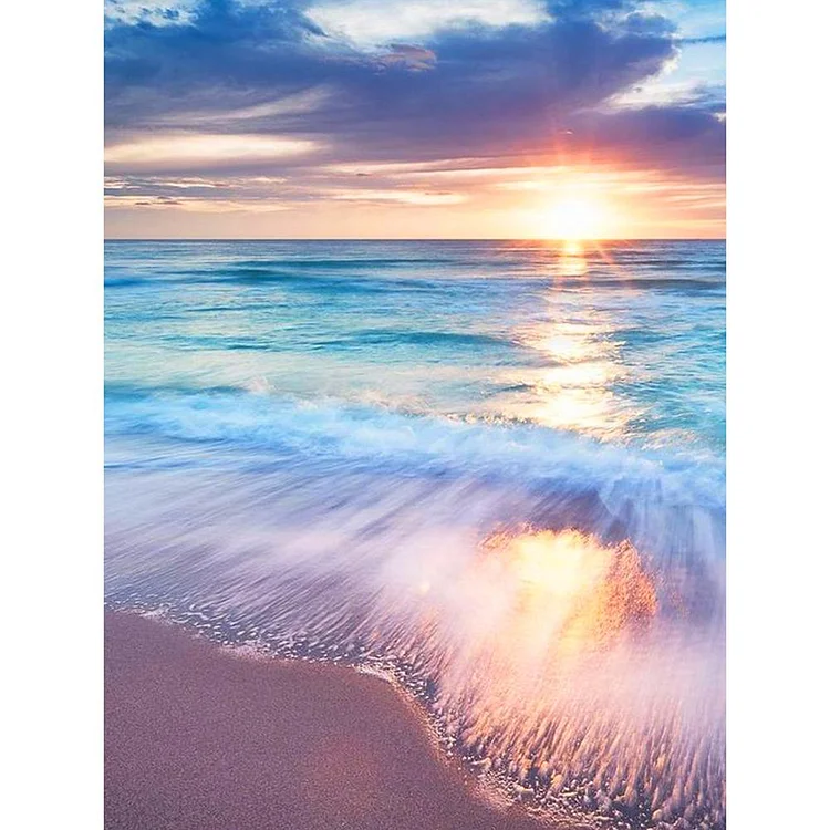 Beach Sunrise - Full Round Drill Diamond Painting - 30x40cm(Canvas)