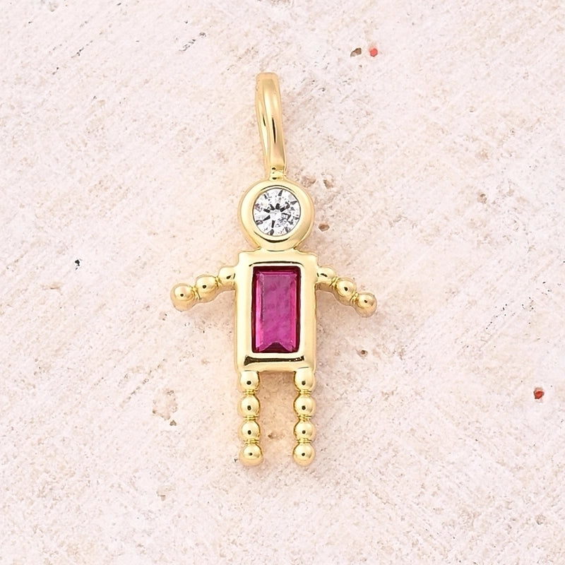 1 Piece 15×7.5mm Hole 2~2.9mm Copper Zircon 18K Gold Plated Geometric Simple Polished Jewelry Accessories Pendant