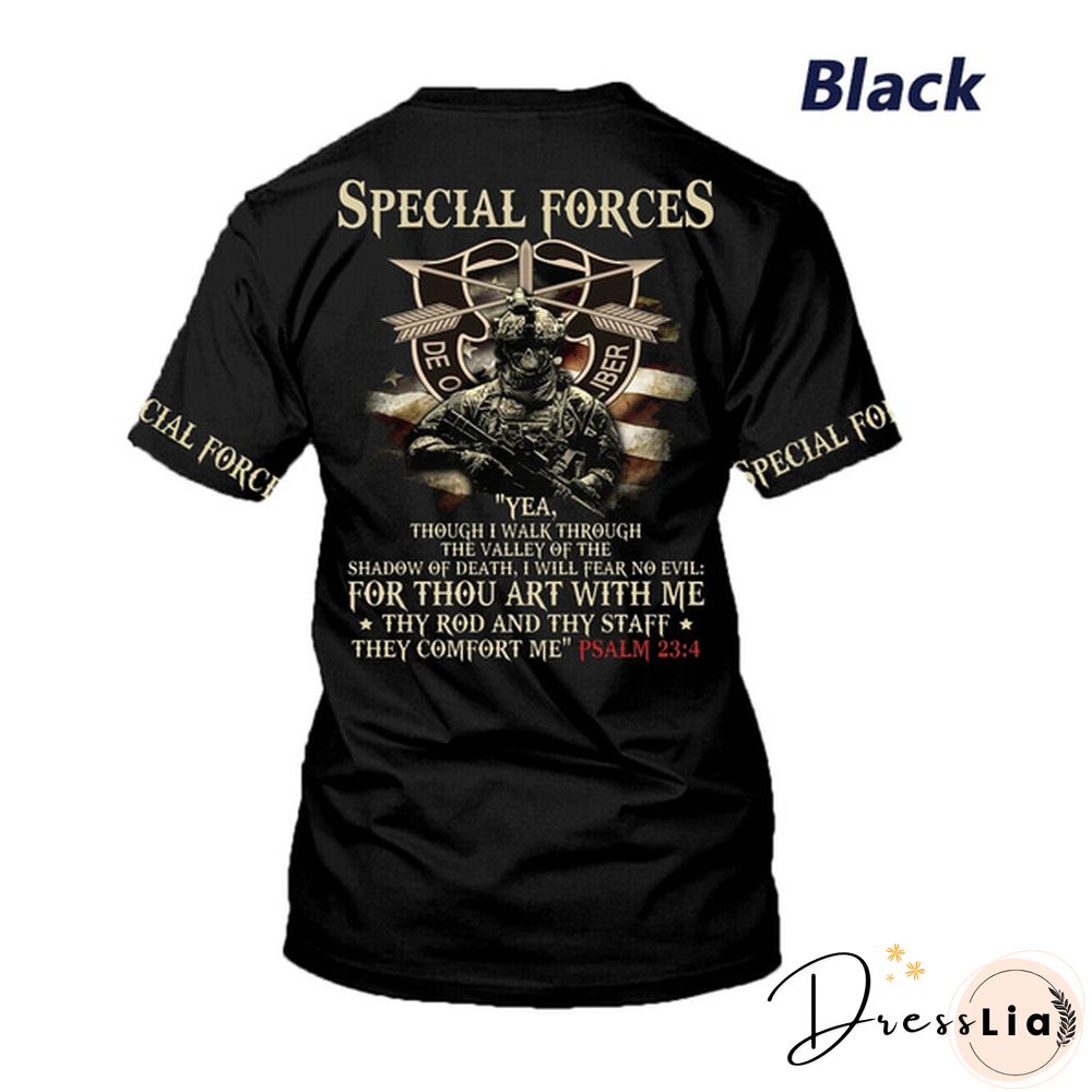 Special Forces Yea Though I Walk Through The Valley of The Shadow of Death T Shirt